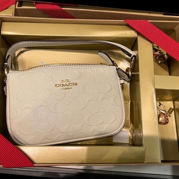 LAST 1 ❤️ NWT Coach Boxed Nolita 15 Embossed Signature Leather Chalk CF549 Gift - Picture 6 of 14